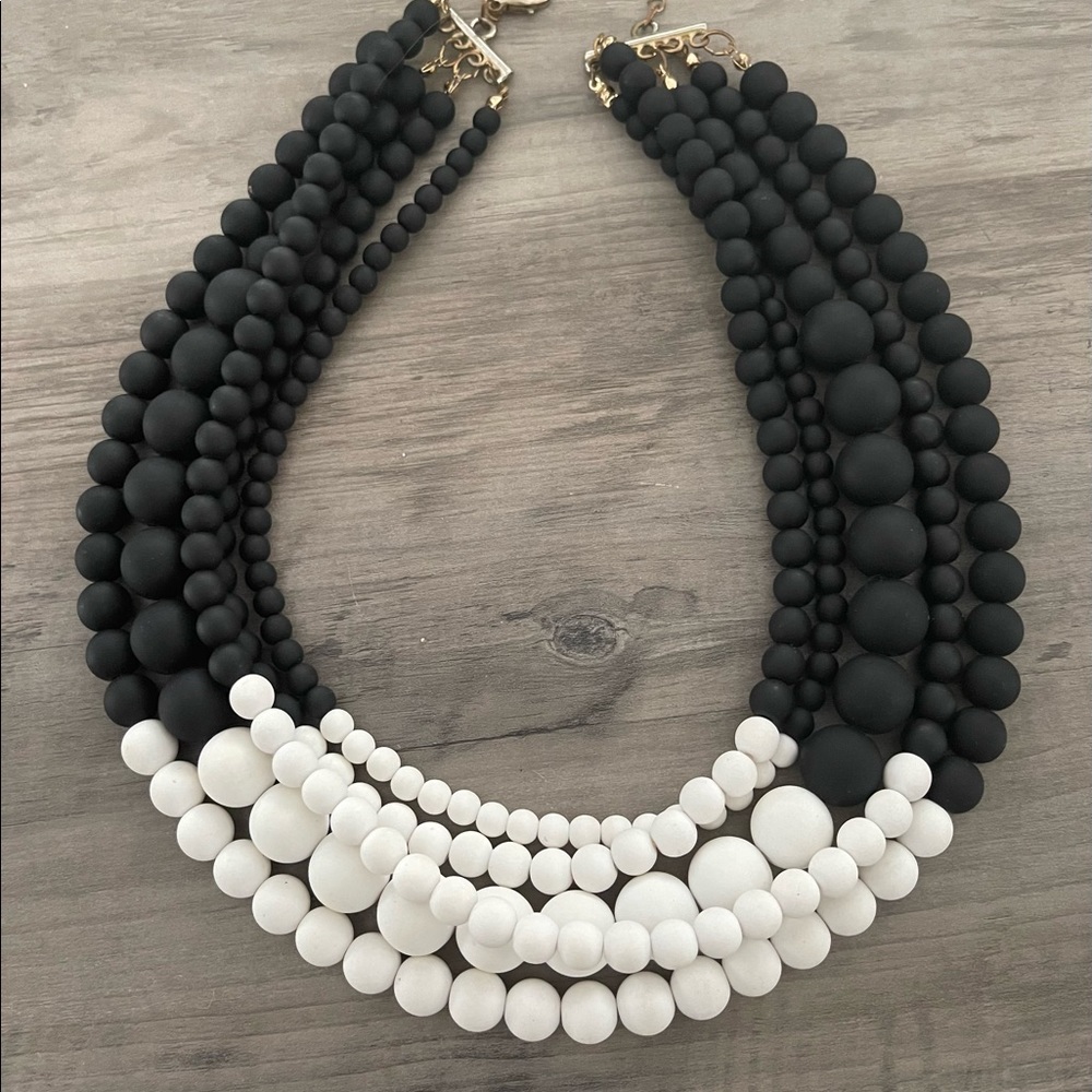 Black and white beaded necklace